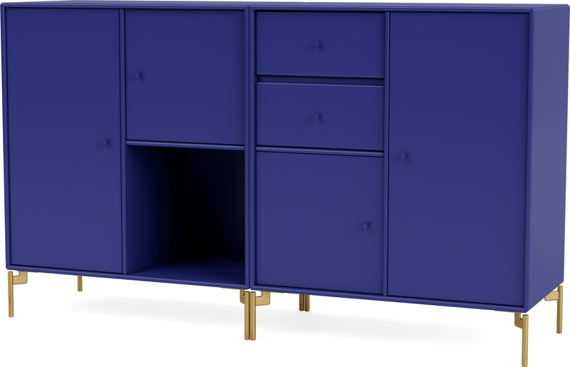 Couple Sideboard - With Legs - Montana - Shelving - Anthracite - Matte Chrome - HORNE