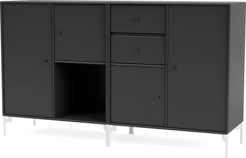 Couple Sideboard - With Legs - Montana - Shelving - Anthracite - Matte Chrome - HORNE