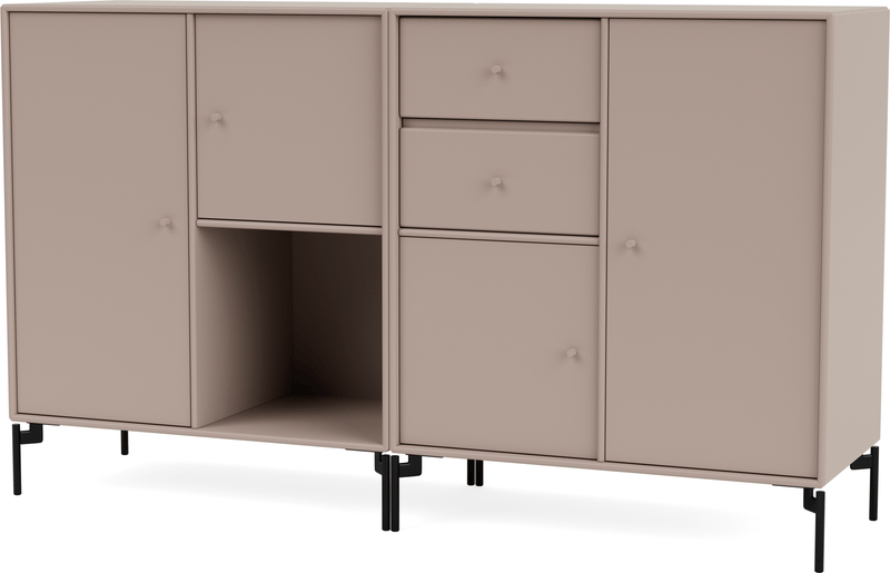 Couple Sideboard - With Legs - Montana - Shelving - Anthracite - Matte Chrome - HORNE