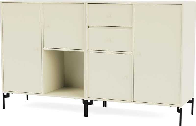 Couple Sideboard - With Legs - Montana - Shelving - Anthracite - Matte Chrome - HORNE