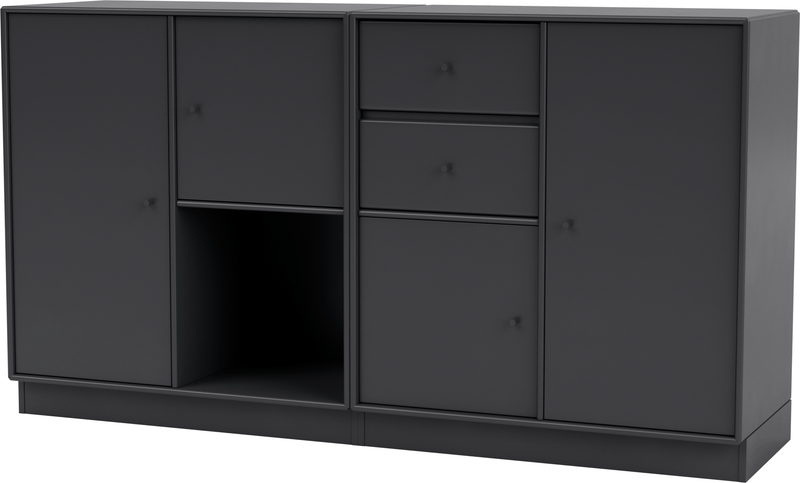Couple Sideboard - With Plinth Base - Montana - Shelving - Anthracite - 1.2