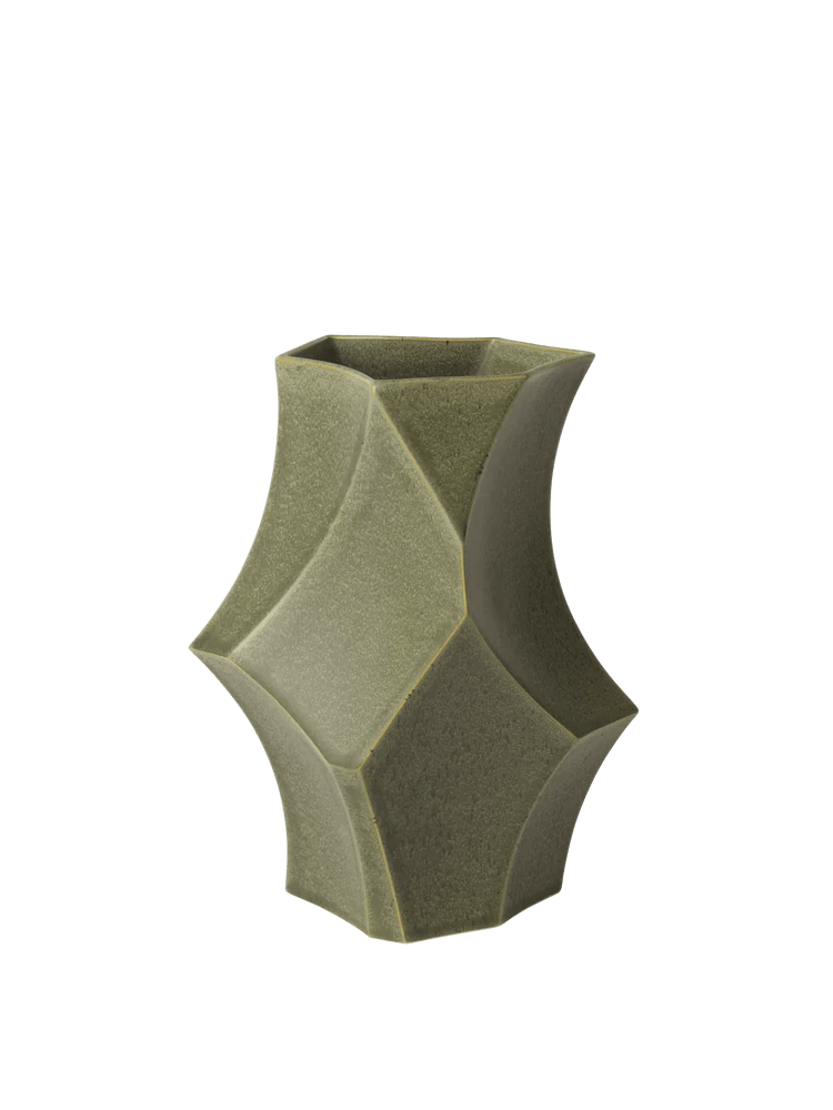 Cueva Vase - Ferm Living Vases - Small - Dark Sage - HORNE