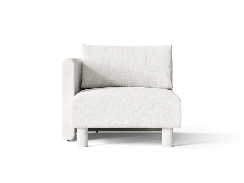 Dase Sofa Chaise Longue - Left - Ferm Living Sofas - Soft Bouclé - Dark Brown - HORNE