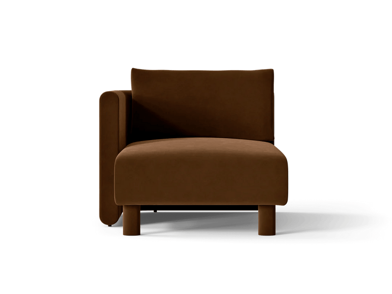 Dase Sofa Chaise Longue - Left - Ferm Living Sofas - Soft Bouclé - Dark Brown - HORNE