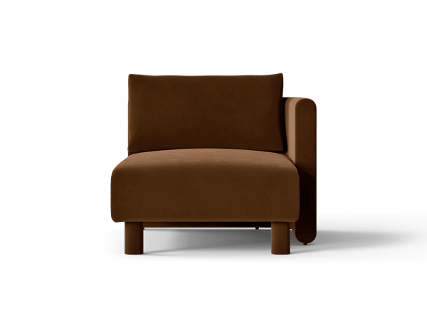 Dase Sofa Chaise Longue - Right - Ferm Living Sofas - Rich Velvet - Soft Brown - HORNE