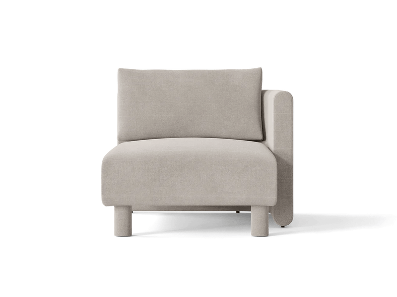 Dase Sofa Chaise Longue - Right - Ferm Living Sofas - Soft Bouclé - Dark Brown - HORNE