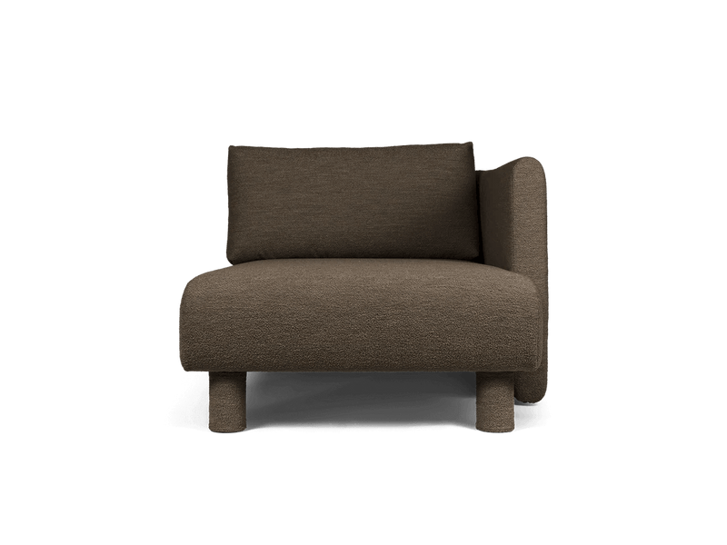 Dase Sofa Chaise Longue - Right - Ferm Living Sofas - Soft Bouclé - Dark Brown - HORNE
