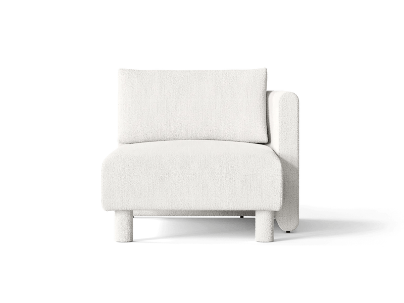 Dase Sofa Chaise Longue - Right - Ferm Living Sofas - Soft Bouclé - Dark Brown - HORNE