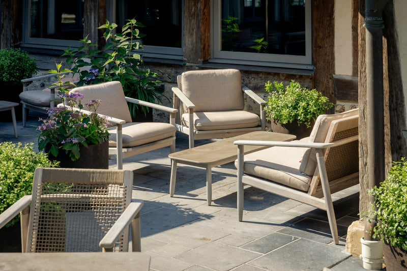 David Lounge Chair - Vincent Sheppard Chairs - Aged teak/Greige rope - Savane Coconut - HORNE