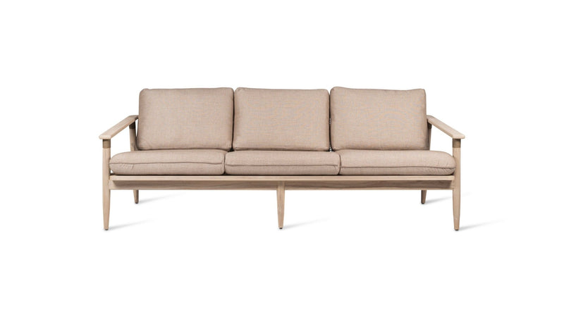 David Lounge Sofa 3S - Vincent Sheppard Sofas - Aged teak/Greige rope - Savane Coconut - HORNE