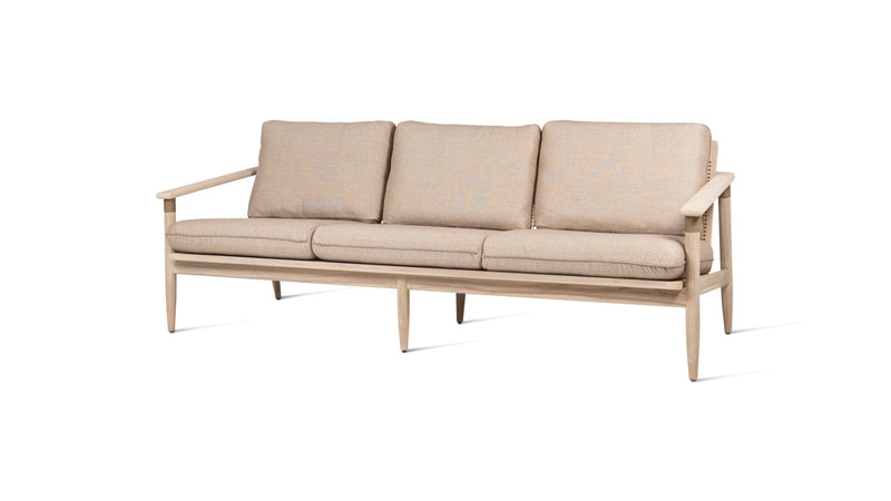 David Lounge Sofa 3S - Vincent Sheppard Sofas - Aged teak/Greige rope - Savane Coconut - HORNE