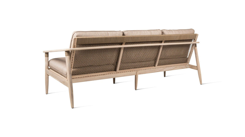 David Lounge Sofa 3S - Vincent Sheppard Sofas - Aged teak/Greige rope - Savane Coconut - HORNE