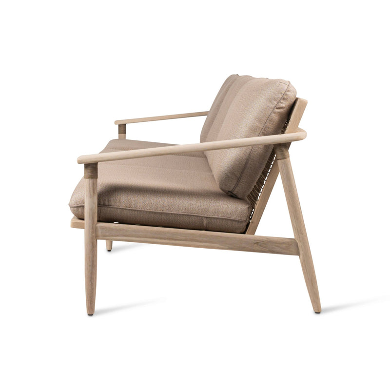 David Lounge Sofa 3S - Vincent Sheppard Sofas - Aged teak/Greige rope - Savane Coconut - HORNE