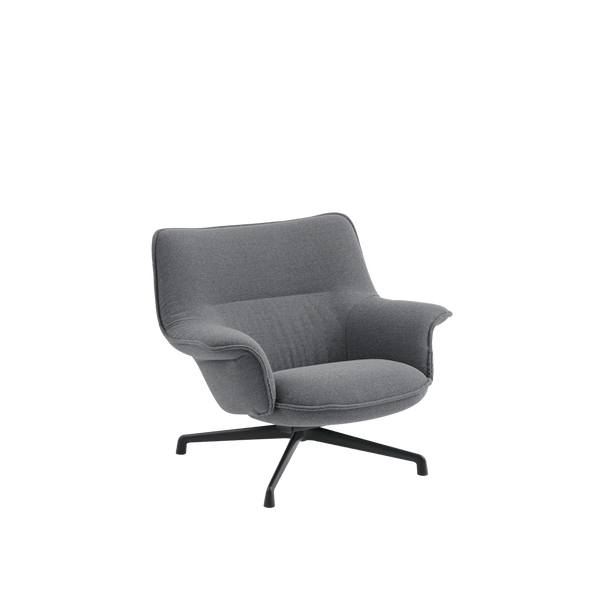 Doze Lounge Chair - Swivel Base - Muuto Chairs - Ocean 80/Anthracite Black - Low Back - HORNE