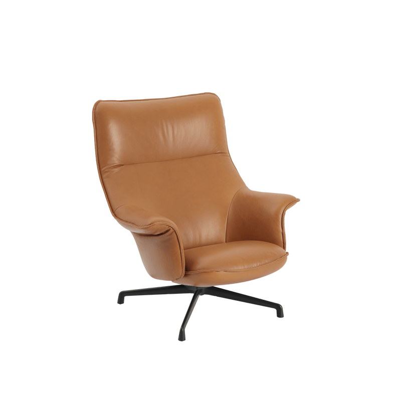 Doze Lounge Chair - Swivel Base - Muuto Chairs - Ocean 80/Anthracite Black - High Back - HORNE