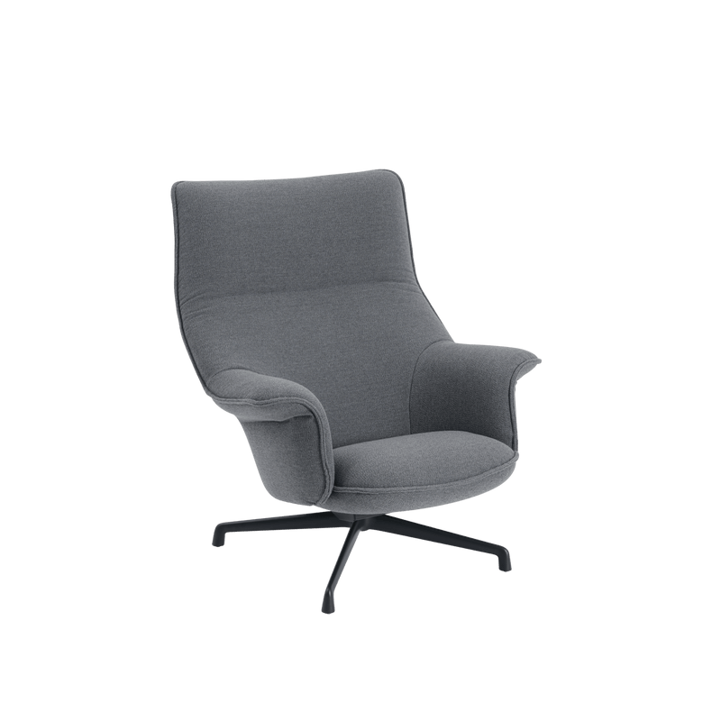 Doze Lounge Chair - Swivel Base - Muuto Chairs - Ocean 80/Anthracite Black - High Back - HORNE