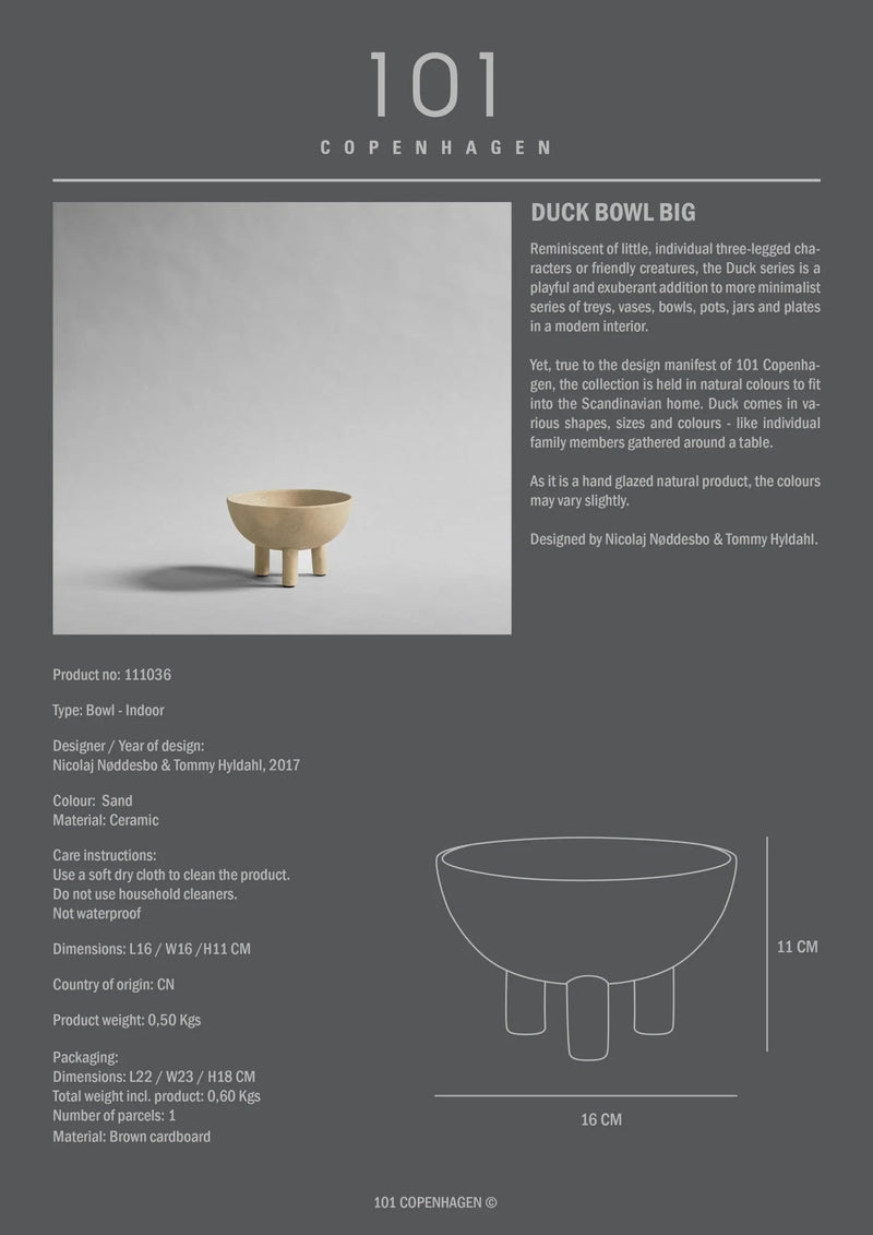 Duck Bowl - 101 Copenhagen Serveware - Big - Sand - HORNE