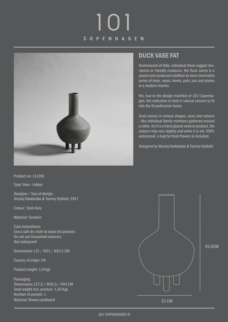 Duck Vase Fat - 101 Copenhagen Vases - Dark grey - HORNE