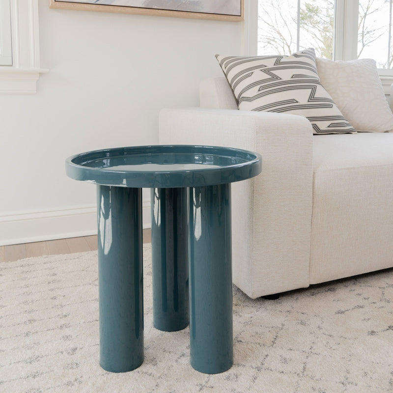Eclat - Sofia Enamel End Table - Urbia Coffee Tables - Aegean Teal - HORNE