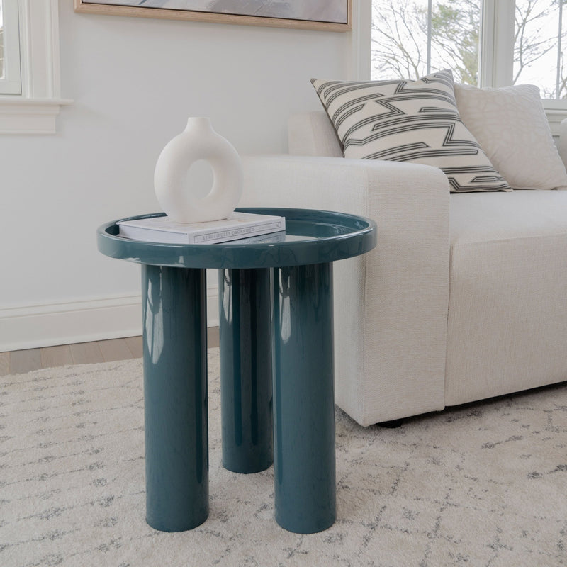 Eclat - Sofia Enamel End Table - Urbia Coffee Tables - Aegean Teal - HORNE