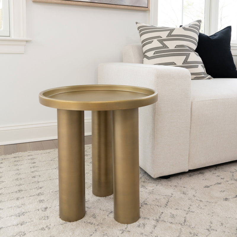 Eclat - Sofia Industrial End Table - Urbia Tables - Industrial Brass - HORNE