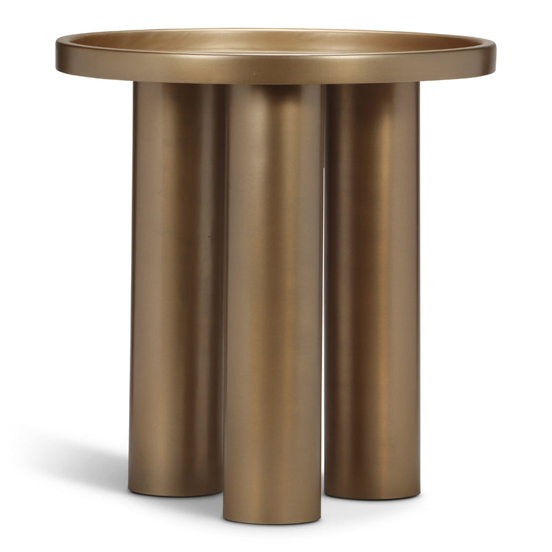 Eclat - Sofia Industrial End Table - Urbia Tables - Industrial Brass - HORNE