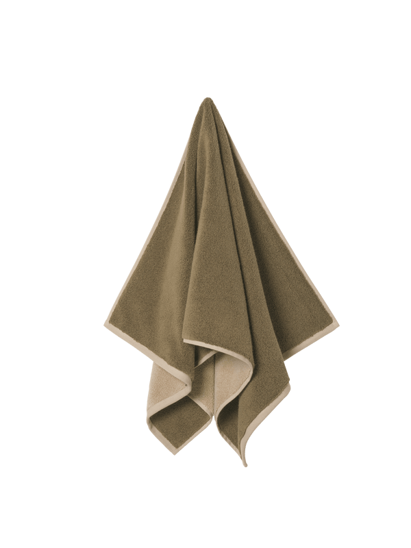Ekko Bath Towel - Ferm Living - Olive/Cashmere - HORNE