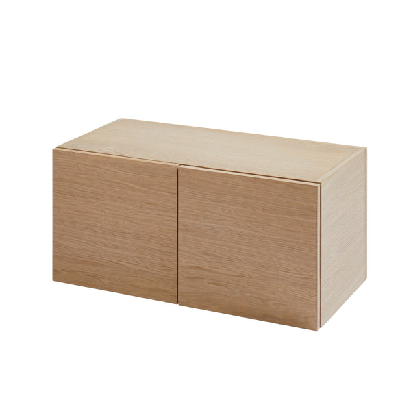 Elevate 2 - Door Cabinet - Woud Shelving - White - HORNE