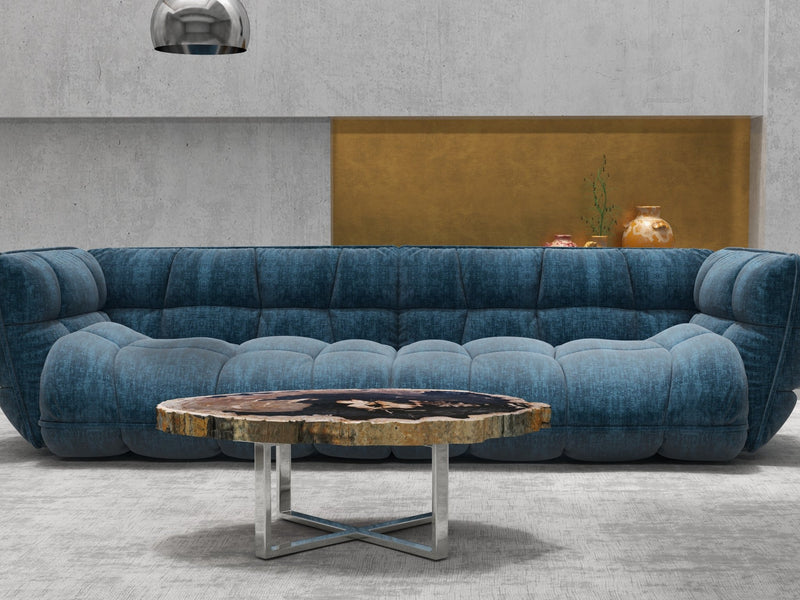 Eliza Coffee Table - Urbia Coffee Tables - Natural Dark - Polished Stainless Steel - HORNE