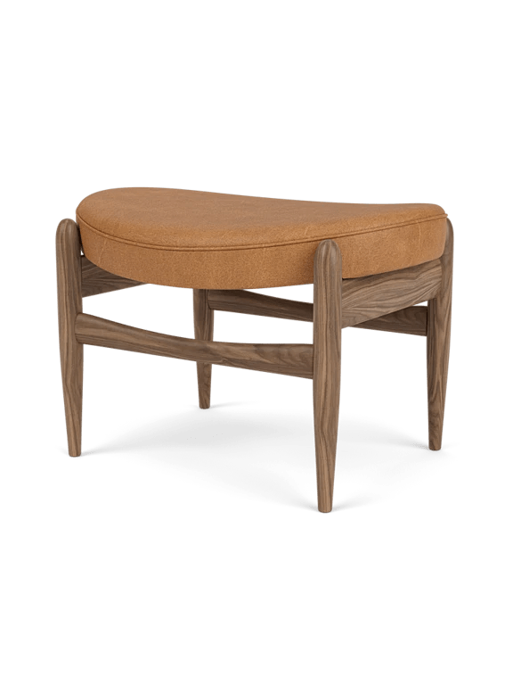 Elizabeth Ottoman - Audo Copenhagen Stools + Benches + Ottomans - Natural Oak - Dunes Leather - Cognac - HORNE