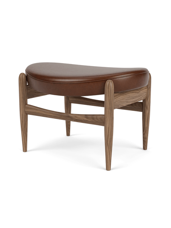Elizabeth Ottoman - Audo Copenhagen Stools + Benches + Ottomans - Natural Oak - Dunes Leather - Cognac - HORNE