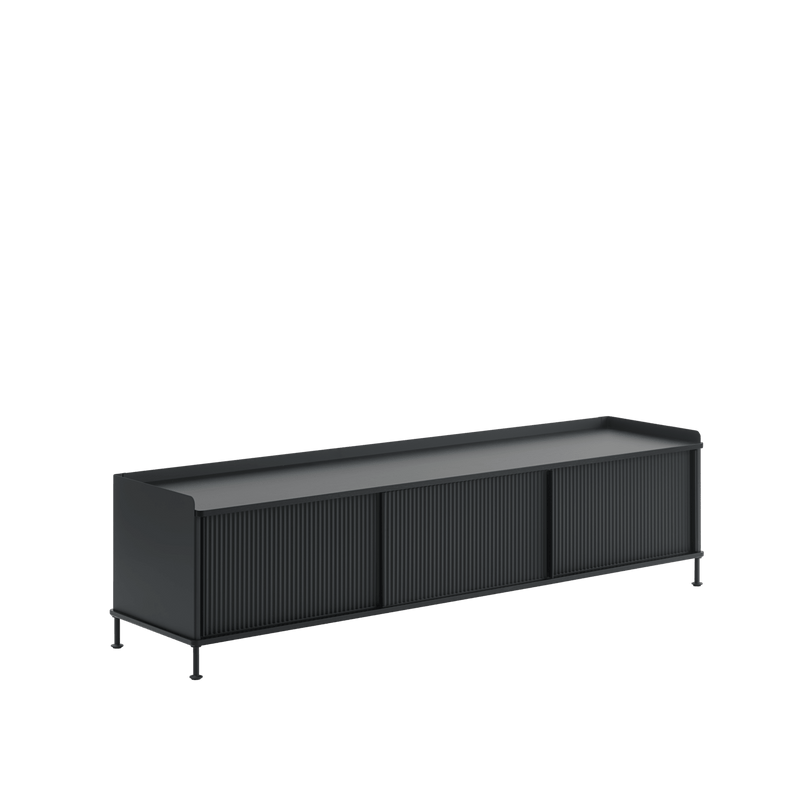Enfold Sideboard - Low - 3 shelves - Muuto Sideboards + Cabinets - Black/Anthracite Black - HORNE