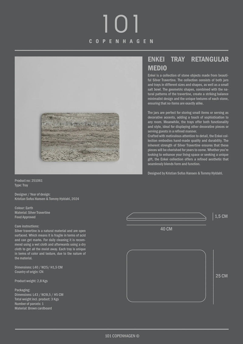 Enkei Tray Rectangular - 101 Copenhagen Storage + Organization - Petit - Earth - HORNE
