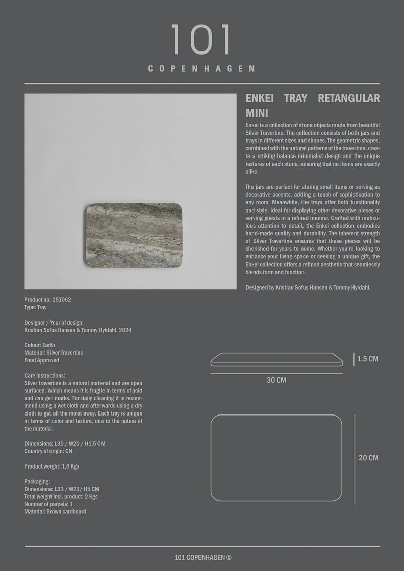 Enkei Tray Rectangular - 101 Copenhagen Storage + Organization - Petit - Earth - HORNE