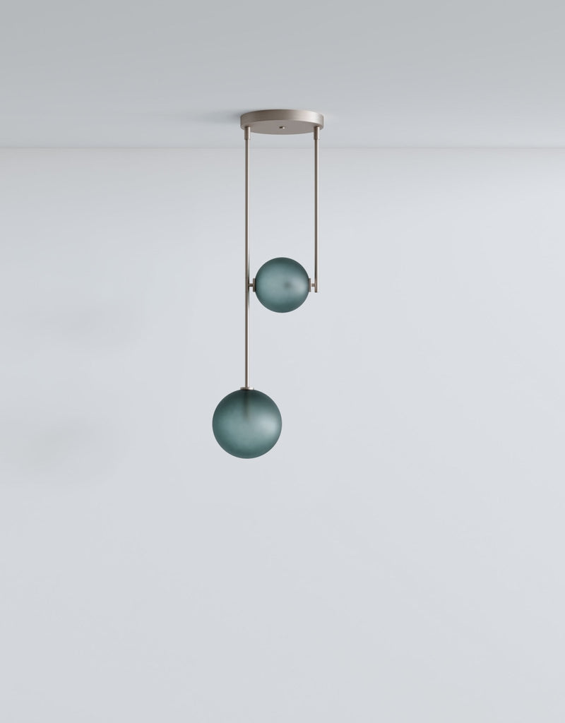 Equalizer 2 Piece - Ladies & Gentlemen Lighting - Gold Anodize - Smokey Green - HORNE