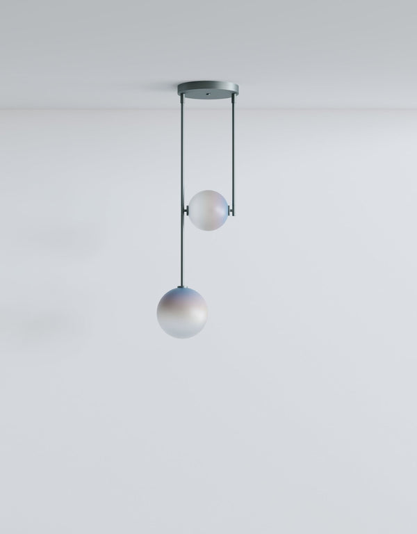 Equalizer 2 Piece - Ladies & Gentlemen Lighting - Gold Anodize - Smokey Green - HORNE