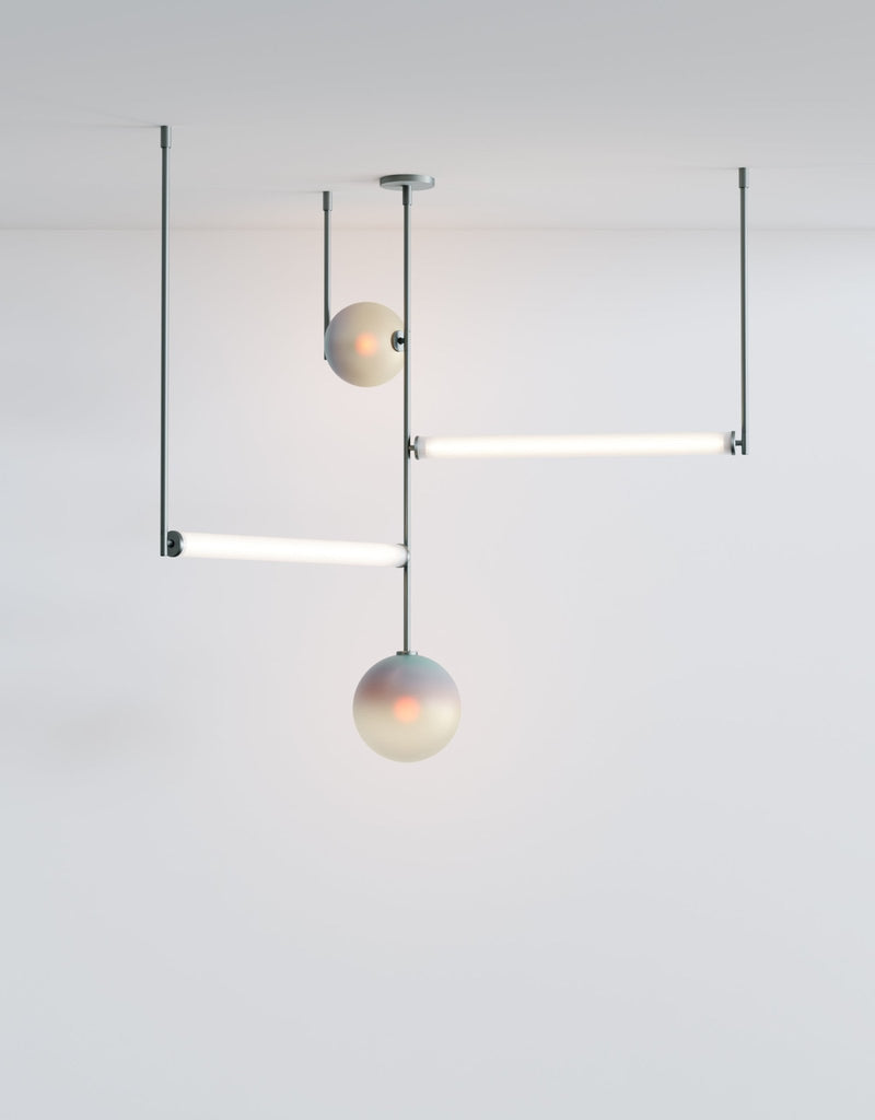 Equalizer 4 Piece Axial - Ladies & Gentlemen Lighting - Gold Anodize - Smokey Green - HORNE