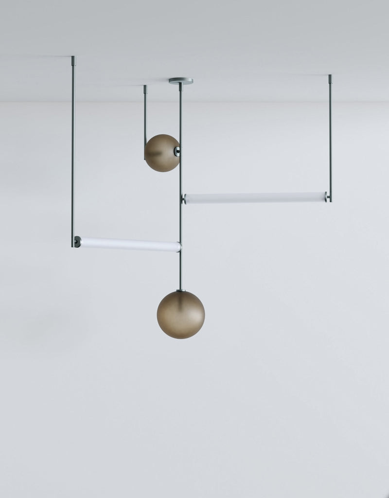 Equalizer 4 Piece Axial - Ladies & Gentlemen Lighting - Gold Anodize - Smokey Green - HORNE