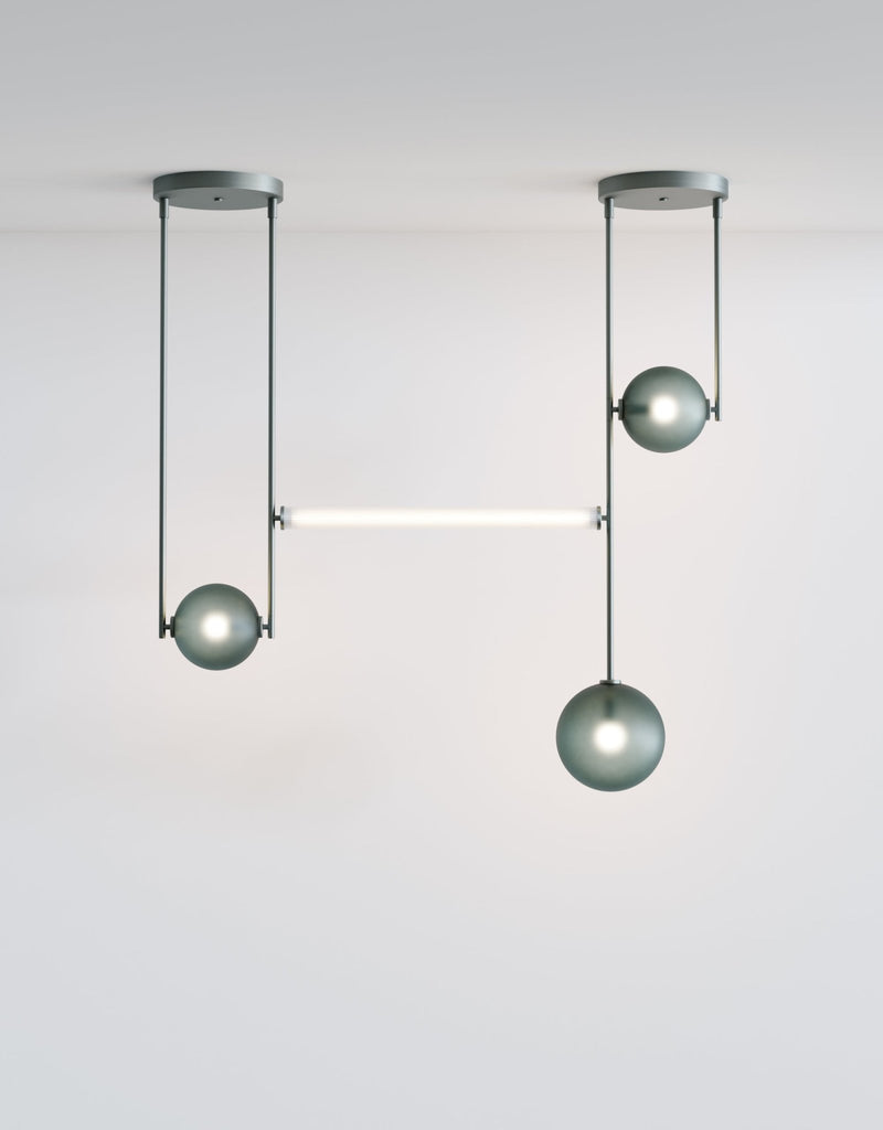 Equalizer 4 Piece Linear - Ladies & Gentlemen Lighting - Gold Anodize - Smokey Green - HORNE