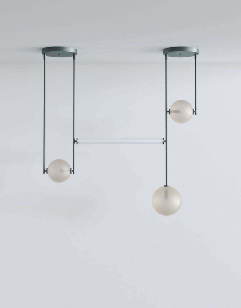 Equalizer 4 Piece Linear - Ladies & Gentlemen Lighting - Gold Anodize - Smokey Green - HORNE