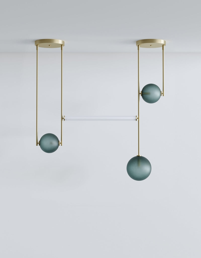 Equalizer 4 Piece Linear - Ladies & Gentlemen Lighting - Gold Anodize - Smokey Green - HORNE