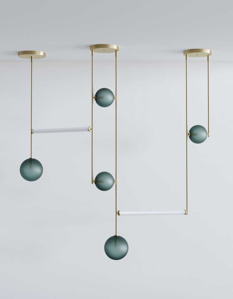 Equalizer 5 Custom Screen - Ladies & Gentlemen Lighting - Gold Anodize - Smokey Green - HORNE