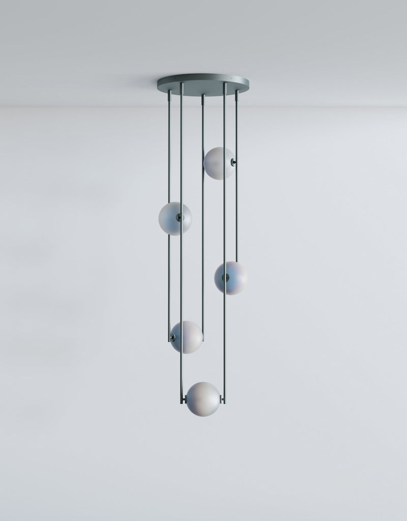 Equalizer 5 Piece Radial - Ladies & Gentlemen Lighting - Gold Anodize - Smokey Green - HORNE