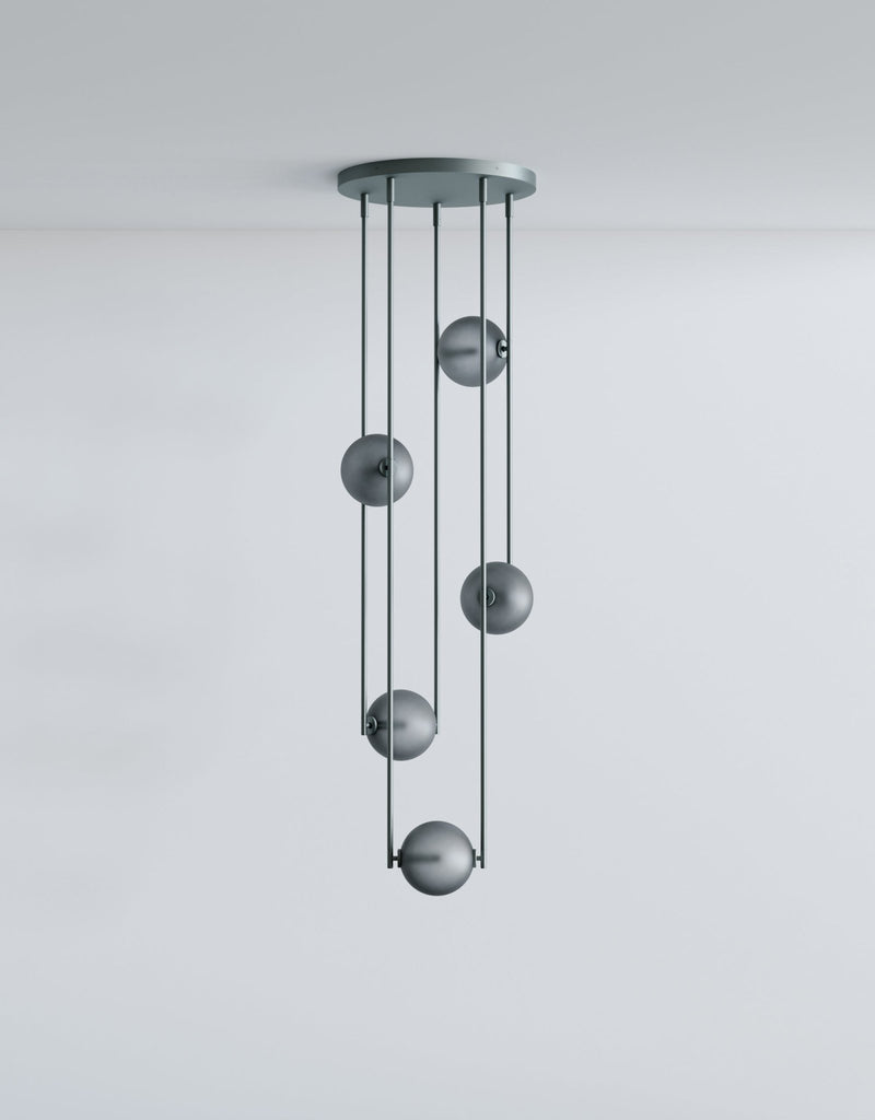 Equalizer 5 Piece Radial - Ladies & Gentlemen Lighting - Gold Anodize - Smokey Green - HORNE