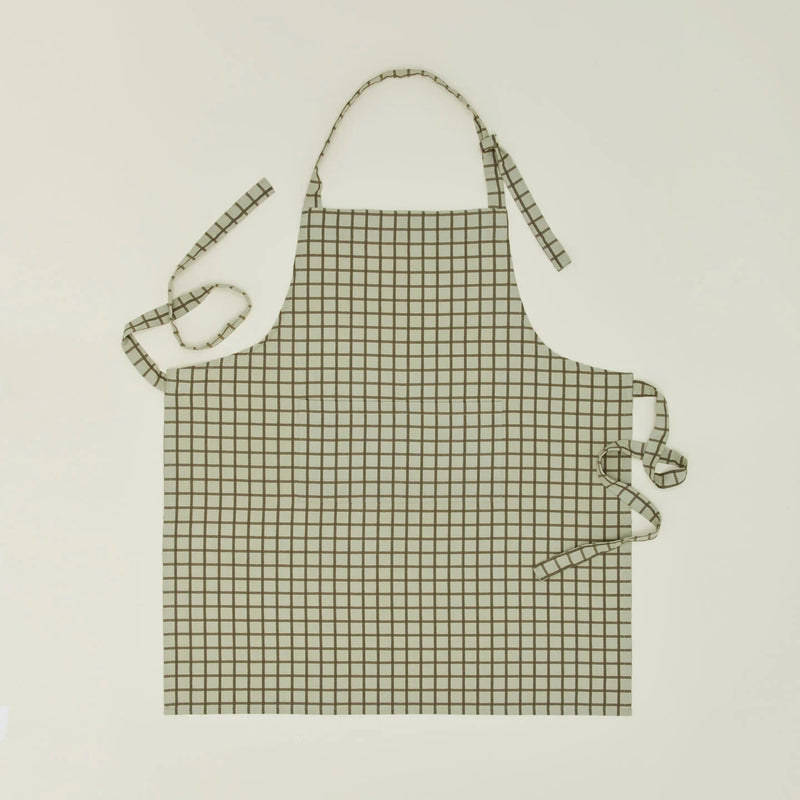 Essential Check Apron - Hawkins New York Kitchen Tools - Ivory/Flax - HORNE