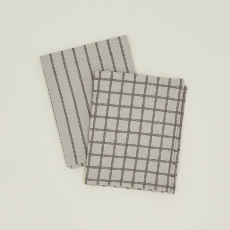 Essential Yarn Dyed Dish Towel - Set of 2 - Hawkins New York Kitchen Tools - Ivory/Flax - HORNE