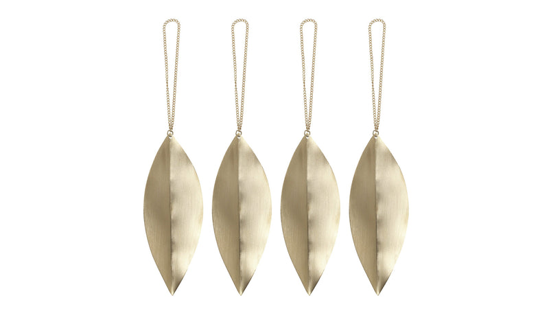 Leaf Brass Ornaments - Set of 4