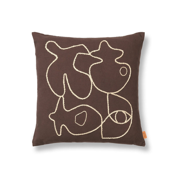 Figure Cushion - Ferm Living - Bedding + Pillows - Coffee/ Sand - HORNE