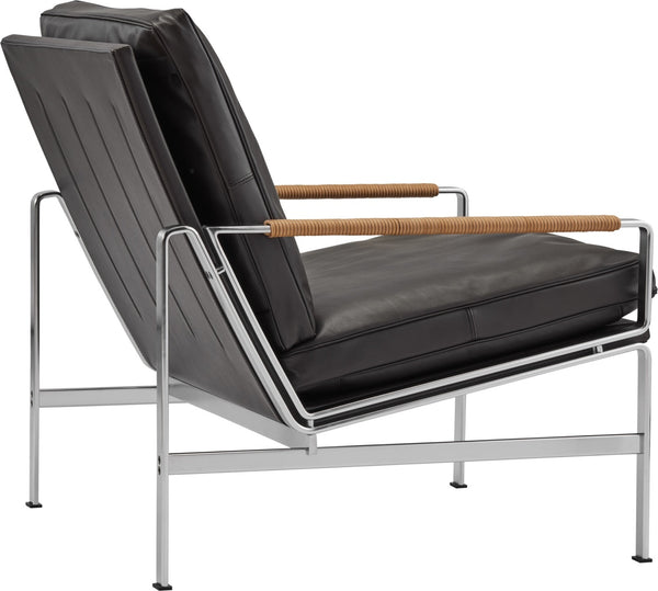 FK 6720 Easy Chair - Lange Production Chairs - Stainless Steel - Natural - Black - HORNE