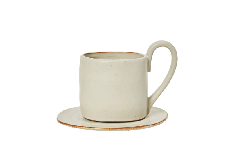 Flow Mug with Saucer - Ferm Living Coffee + Tea - Black - HORNE